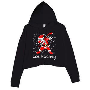 Dabbing Santa Funny Ice Hockey Christmas Ornats Costume Gift Crop Fleece Hoodie