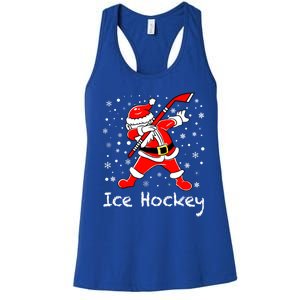 Dabbing Santa Funny Ice Hockey Christmas Ornats Costume Gift Women's Racerback Tank