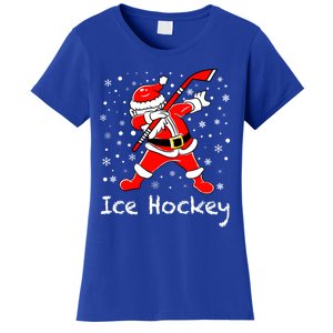 Dabbing Santa Funny Ice Hockey Christmas Ornats Costume Gift Women's T-Shirt