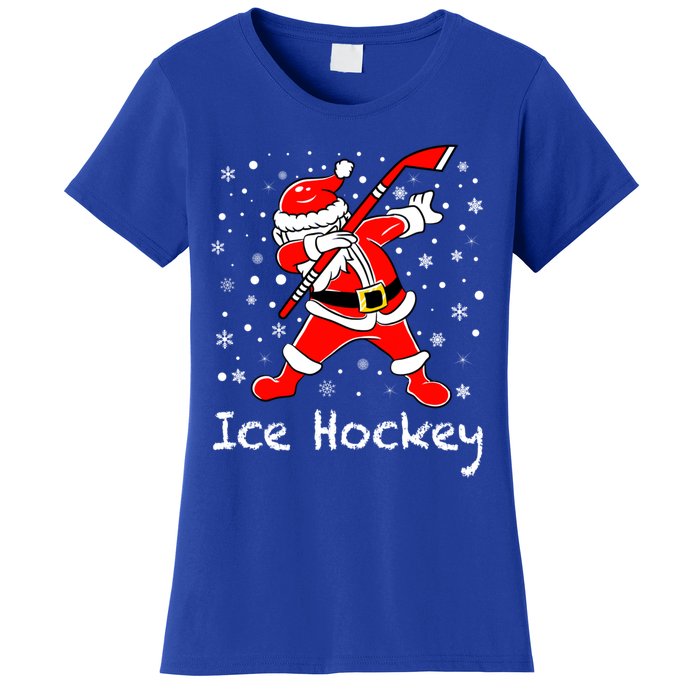 Dabbing Santa Funny Ice Hockey Christmas Ornats Costume Gift Women's T-Shirt