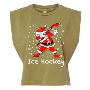 Dabbing Santa Funny Ice Hockey Christmas Ornats Costume Gift Garment-Dyed Women's Muscle Tee