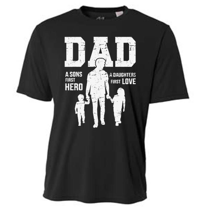 Dad sons first hero daughter love for father's day Cooling Performance Crew T-Shirt