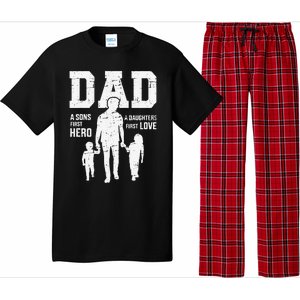 Dad sons first hero daughter love for father's day Pajama Set