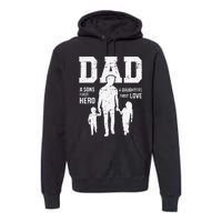 Dad sons first hero daughter love for father's day Premium Hoodie