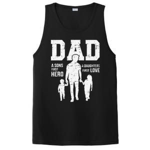 Dad sons first hero daughter love for father's day PosiCharge Competitor Tank