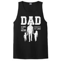 Dad sons first hero daughter love for father's day PosiCharge Competitor Tank