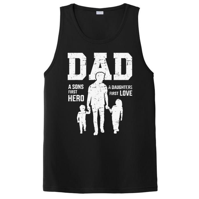 Dad sons first hero daughter love for father's day PosiCharge Competitor Tank