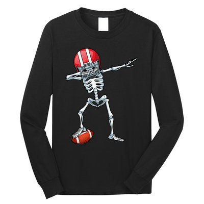 Dabbing Skeleton Football Player Sports Halloween Long Sleeve Shirt