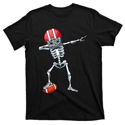 Dabbing Skeleton Football Player Sports Halloween T-Shirt