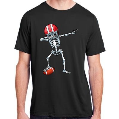 Dabbing Skeleton Football Player Sports Halloween Adult ChromaSoft Performance T-Shirt