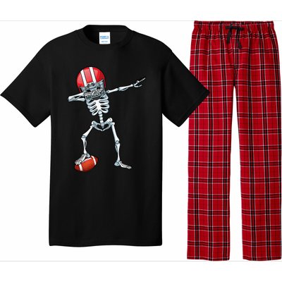 Dabbing Skeleton Football Player Sports Halloween Pajama Set