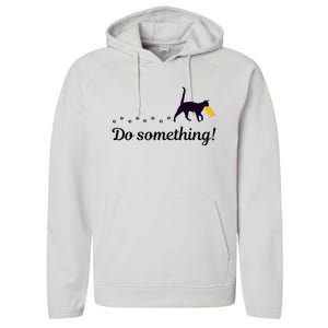 Do Something Funny Cat Trump Hair Presidential Election 2024 Performance Fleece Hoodie