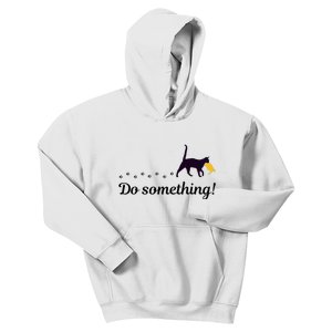 Do Something Funny Cat Trump Hair Presidential Election 2024 Kids Hoodie