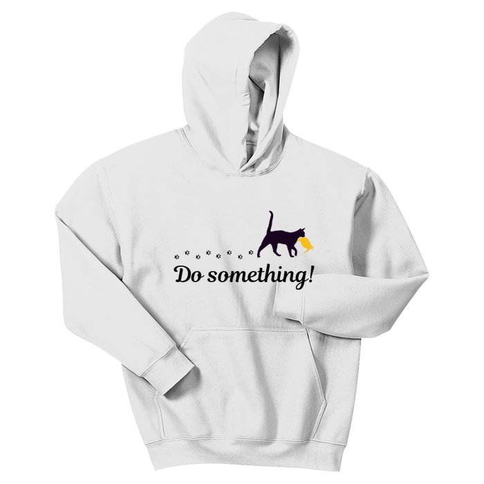 Do Something Funny Cat Trump Hair Presidential Election 2024 Kids Hoodie