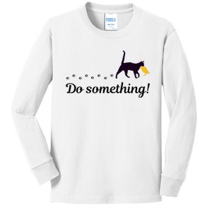 Do Something Funny Cat Trump Hair Presidential Election 2024 Kids Long Sleeve Shirt