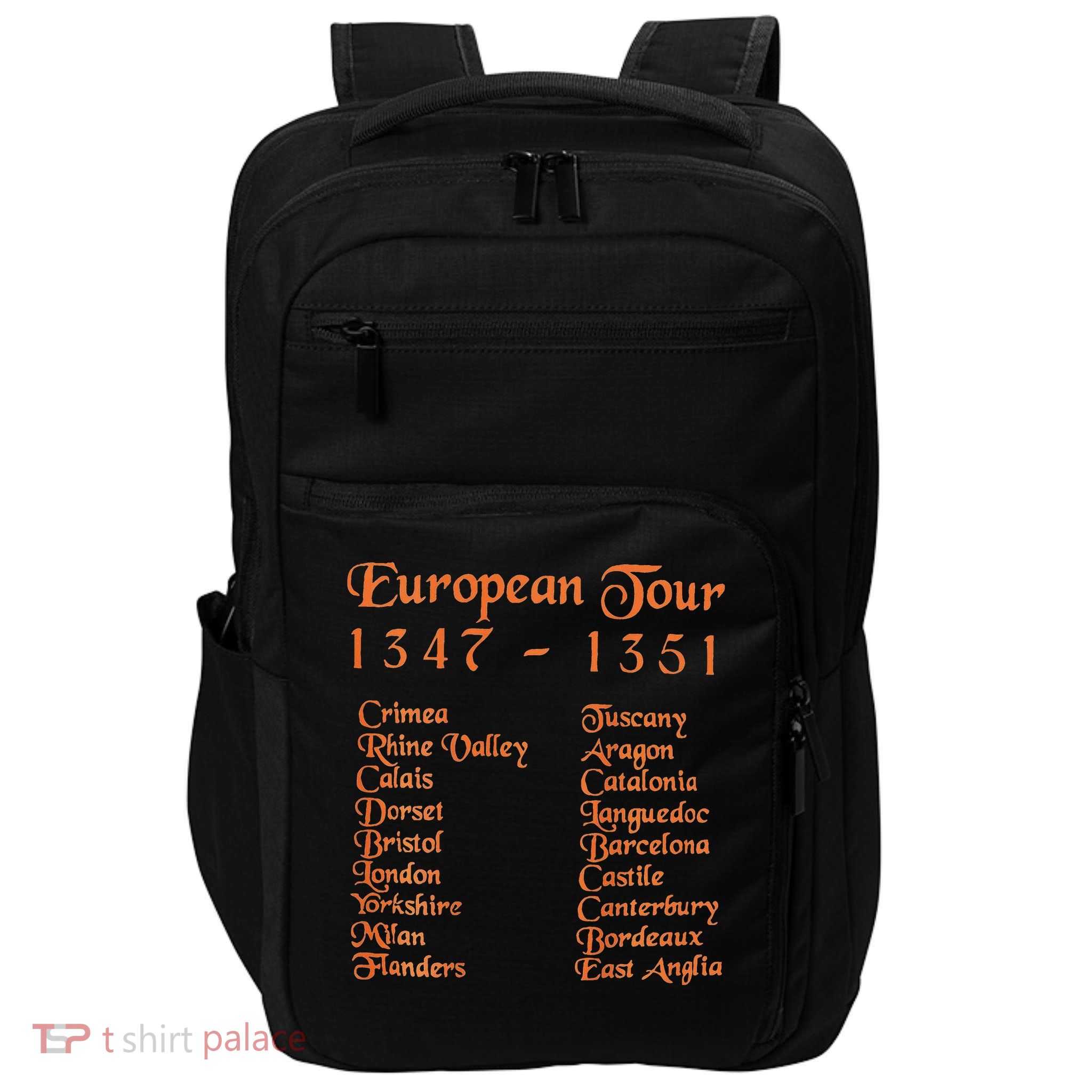Double Sided Front And Back Black Death European Impact Tech Backpack