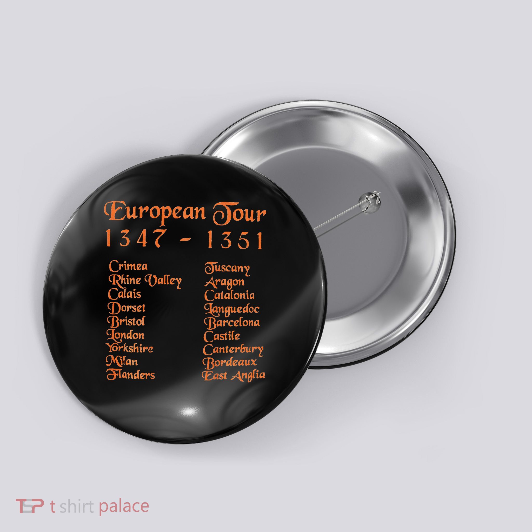 Double Sided Front And Back Black Death European Button
