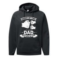 Dad Squared Fathers Day Dad Of Two Cool Daddy Of 2 Performance Fleece Hoodie