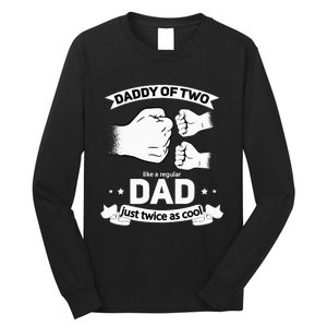 Dad Squared Fathers Day Dad Of Two Cool Daddy Of 2 Long Sleeve Shirt