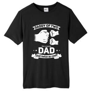 Dad Squared Fathers Day Dad Of Two Cool Daddy Of 2 Tall Fusion ChromaSoft Performance T-Shirt