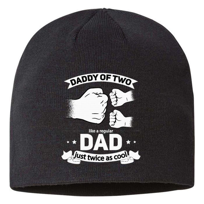 Dad Squared Fathers Day Dad Of Two Cool Daddy Of 2 Sustainable Beanie