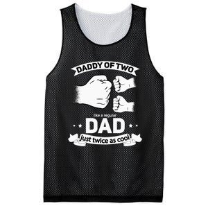 Dad Squared Fathers Day Dad Of Two Cool Daddy Of 2 Mesh Reversible Basketball Jersey Tank