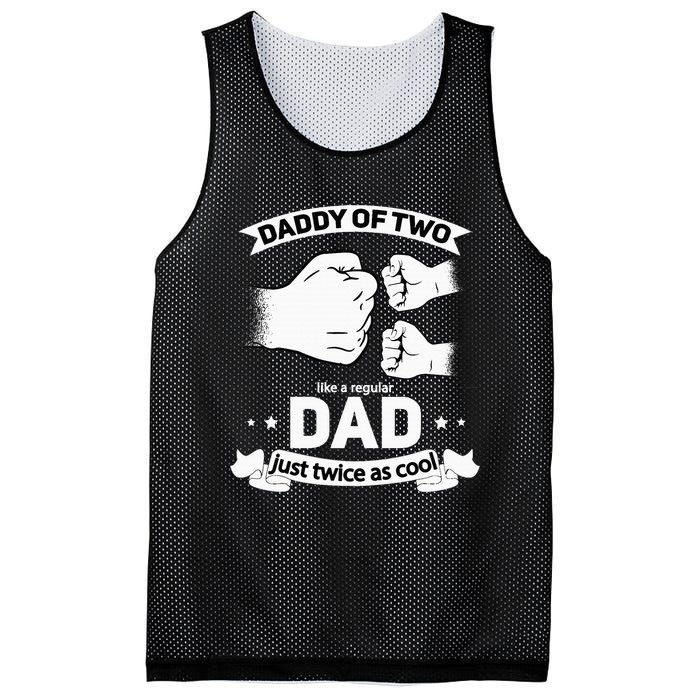 Dad Squared Fathers Day Dad Of Two Cool Daddy Of 2 Mesh Reversible Basketball Jersey Tank