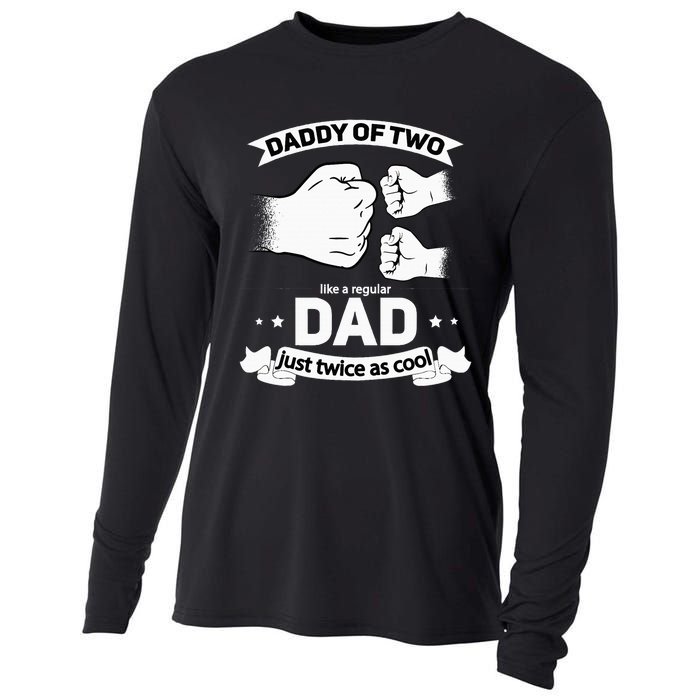 Dad Squared Fathers Day Dad Of Two Cool Daddy Of 2 Cooling Performance Long Sleeve Crew