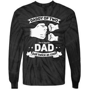 Dad Squared Fathers Day Dad Of Two Cool Daddy Of 2 Tie-Dye Long Sleeve Shirt