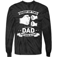 Dad Squared Fathers Day Dad Of Two Cool Daddy Of 2 Tie-Dye Long Sleeve Shirt