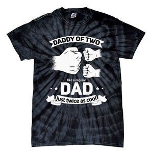 Dad Squared Fathers Day Dad Of Two Cool Daddy Of 2 Tie-Dye T-Shirt