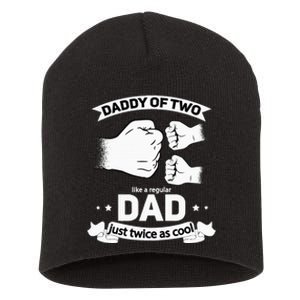 Dad Squared Fathers Day Dad Of Two Cool Daddy Of 2 Short Acrylic Beanie