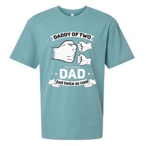 Dad Squared Fathers Day Dad Of Two Cool Daddy Of 2 Sueded Cloud Jersey T-Shirt