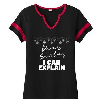 Dear Santa Funny Christmas Holiday Gift Designs Xmas Cool Gift Ladies Halftime Notch Neck Tee