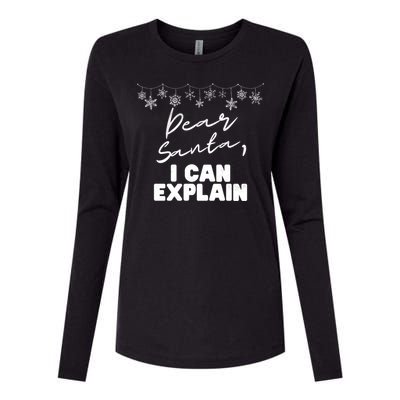 Dear Santa Funny Christmas Holiday Gift Designs Xmas Cool Gift Womens Cotton Relaxed Long Sleeve T-Shirt