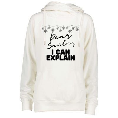 Dear Santa Funny Christmas Holiday Gift Designs Xmas Cool Gift Womens Funnel Neck Pullover Hood