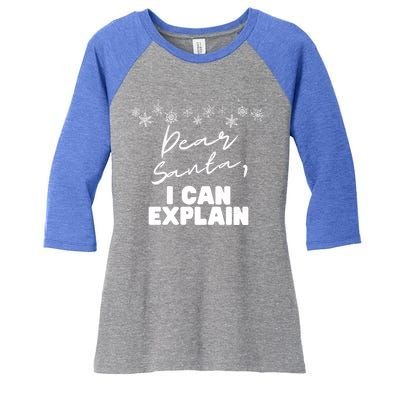 Dear Santa Funny Christmas Holiday Gift Designs Xmas Cool Gift Women's Tri-Blend 3/4-Sleeve Raglan Shirt