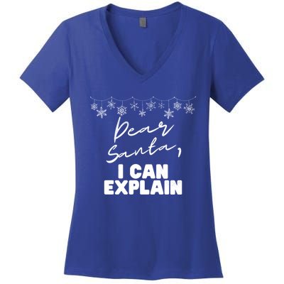 Dear Santa Funny Christmas Holiday Gift Designs Xmas Cool Gift Women's V-Neck T-Shirt