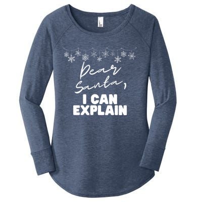 Dear Santa Funny Christmas Holiday Gift Designs Xmas Cool Gift Women's Perfect Tri Tunic Long Sleeve Shirt