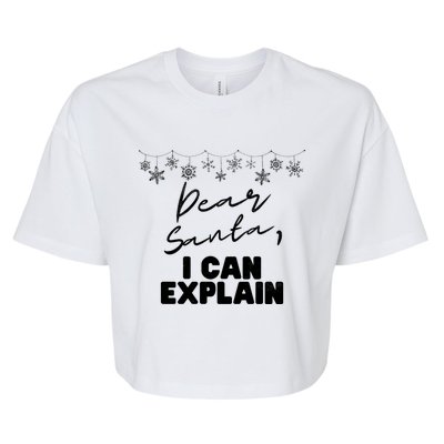 Dear Santa Funny Christmas Holiday Gift Designs Xmas Cool Gift Bella+Canvas Jersey Crop Tee