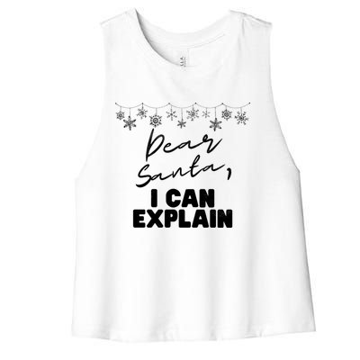 Dear Santa Funny Christmas Holiday Gift Designs Xmas Cool Gift Women's Racerback Cropped Tank