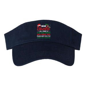 Dear Santa Fat Bank Account Skinny Body Fun Xmas Adult Humor Valucap Bio-Washed Visor