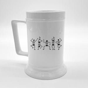 Dancing Skeletons Fun Halloween Pumpkin Spice Witch Graphic Gift Beer Stein