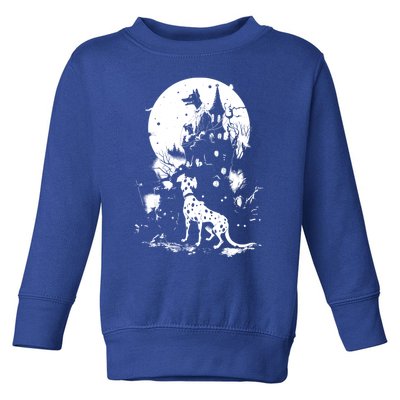 Dalmatian Spooky For Moonlight Halloween Gift Toddler Sweatshirt