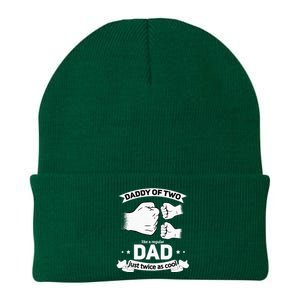 Dad Squared Fathers Day Dad Of Two Cool Daddy Of 2 Knit Cap Winter Beanie