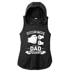 Dad Squared Fathers Day Dad Of Two Cool Daddy Of 2 Ladies PosiCharge Tri-Blend Wicking Draft Hoodie Tank