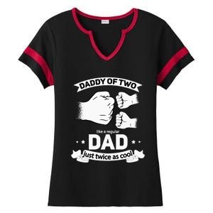 Dad Squared Fathers Day Dad Of Two Cool Daddy Of 2 Ladies Halftime Notch Neck Tee