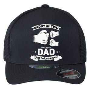 Dad Squared Fathers Day Dad Of Two Cool Daddy Of 2 Flexfit Unipanel Trucker Cap