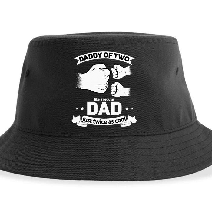 Dad Squared Fathers Day Dad Of Two Cool Daddy Of 2 Sustainable Bucket Hat