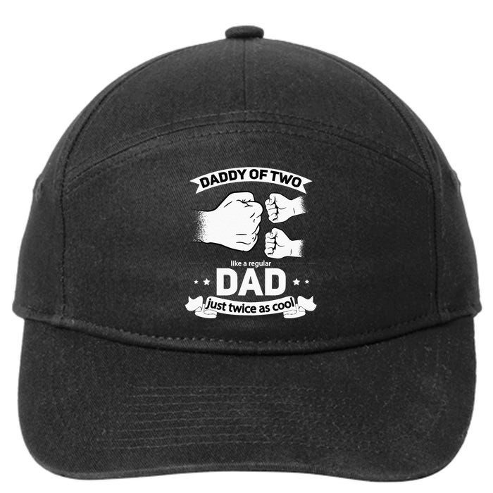 Dad Squared Fathers Day Dad Of Two Cool Daddy Of 2 7-Panel Snapback Hat